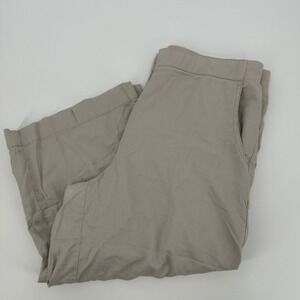 Chicos Women's Beige Cropped Pants Size 25 Elastic Waist Cropped Wide Leg Casual